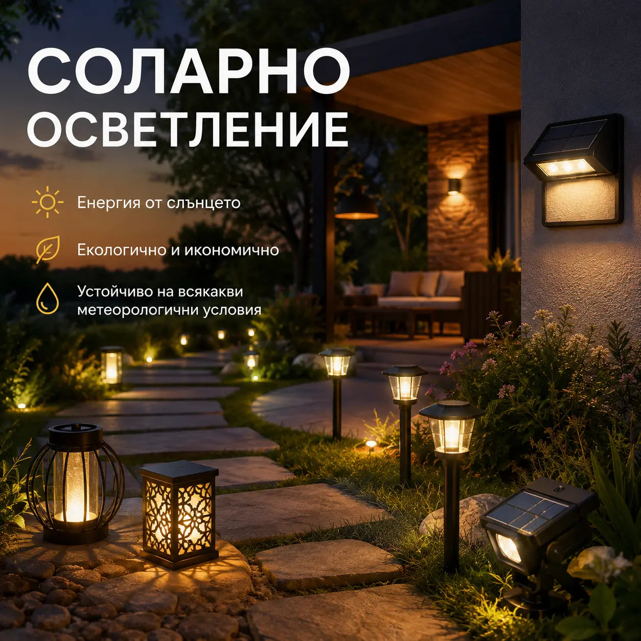 🔆 Соларно осветление COBRA Premium — 2 Години Гаранция