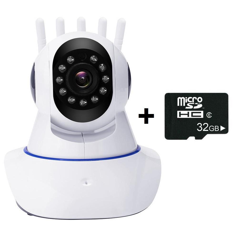 WIFI БЕЗЖИЧНА КАМЕРА 2MP, FULL HD, С 5 АНТЕНИ, МОТОРИЗИРАНА 355° ротация+32GB SD карта