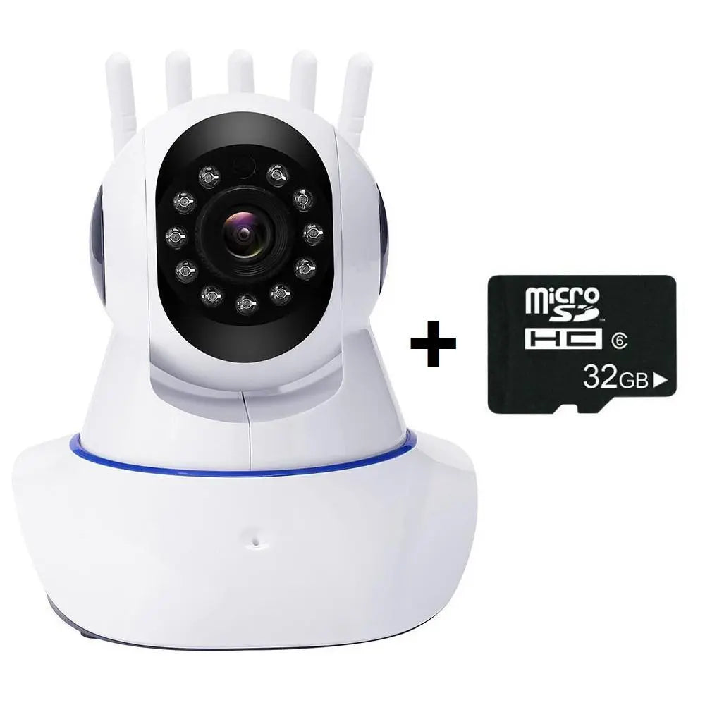 WIFI WIRELESS CAMERA 2MP, FULL HD, WITH 5 ANTENNAS, MOTORIZED 355° rotation+32GB SD Card Aventra Store
