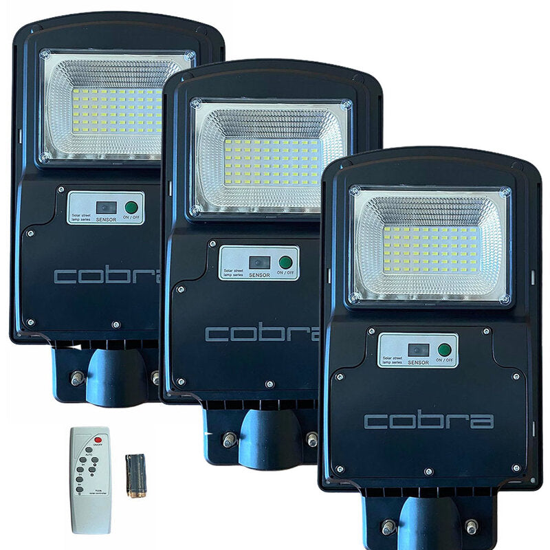 3бр СОЛАРНА УЛИЧНА ЛАМПА COBRA 125W