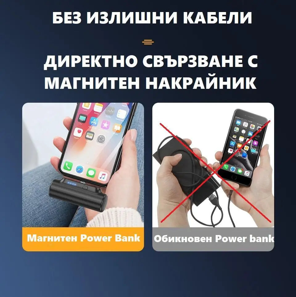 3в1 Магнитен безжичен Power Bank 3000 mAh /черен/ Aventra Store