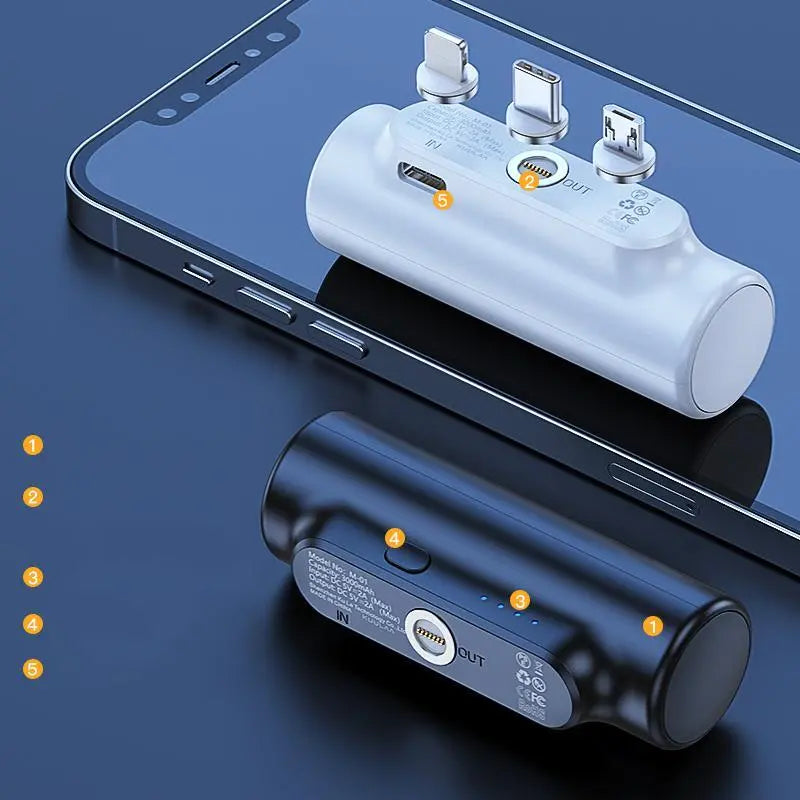 3в1 Магнитен безжичен Power Bank 3000 mAh /черен/ Aventra Store