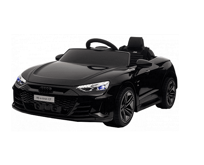 Акумулаторен джип Audi RS E-Tron GT, 4X4, Licensed, С меки гуми и кожена седалка, 12V, Черна Aventra Store