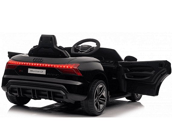 Акумулаторен джип Audi RS E-Tron GT, 4X4, Licensed, С меки гуми и кожена седалка, 12V, Черна Aventra Store