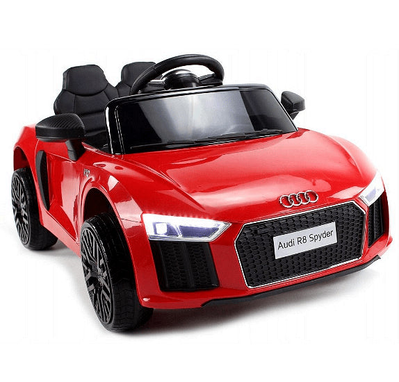 Акумулаторна кола Audi R8 Spyder, С меки гуми и кожена седалка, 12V, Paзмep 106x62x48cм., Aventra Store