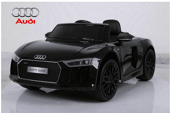Акумулаторна кола Audi R8 Spyder, С меки гуми и кожена седалка, 12V, Paзмep 106x62x48cм., Aventra Store
