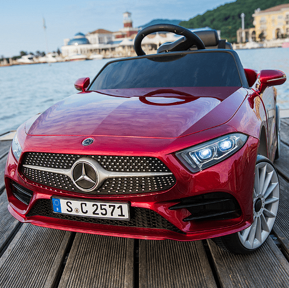 Акумулаторна кола Mercedes Benz CLS350, С кожена седалка, 12V, Черна Aventra Store