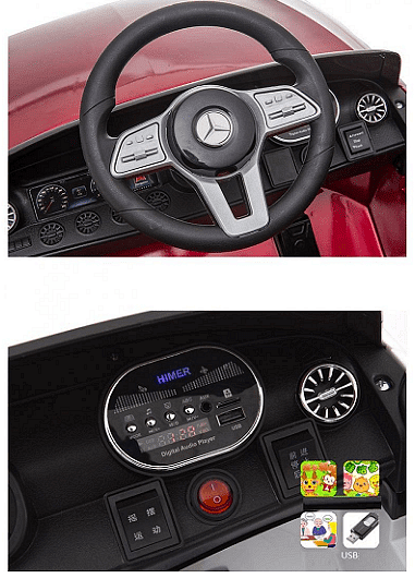 Акумулаторна кола Mercedes Benz CLS350, С кожена седалка, 12V, Черна Aventra Store