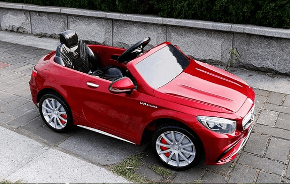 Акумулаторна кола Mercedes S63 AMG, WiFi, С кожени седалки и меки гуми, 12V Aventra Store