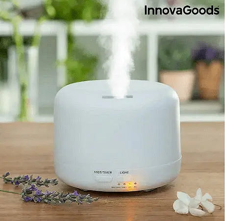 Aroma Diffuser for essential oils InnovaGoods, Humidifier and aromatizer, 15 light modes, Timer, LED, 300 ml, Aventra Store
