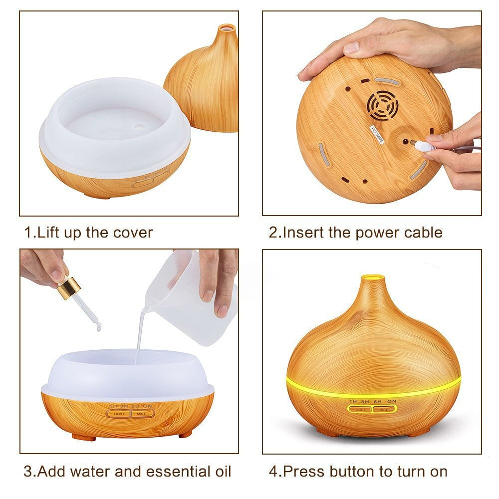 Арома овлажнител за стая с ароматерапия /светъл дъб/