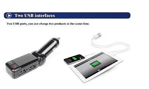 Bluetooth car charger and mp3 player, Stereo technology, Car cigarette lighter power supply Aventra Store
