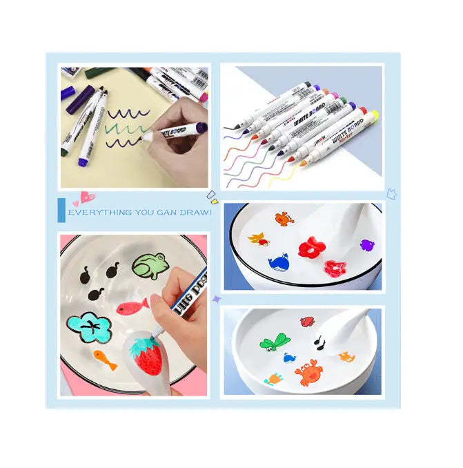 Магически водни флумастри, Magic pens, 11 броя, Подарък лъжичка Aventra Store