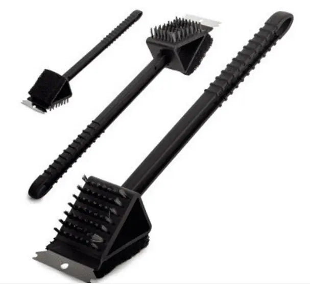 Grill scraper cleaning brush with comfortable handle, 3in1,Black Aventra Store