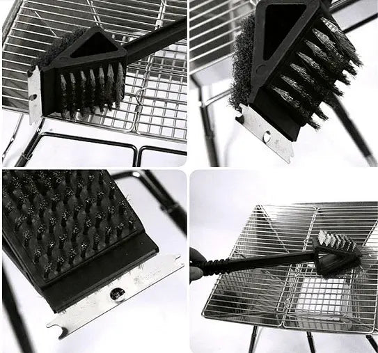 Grill scraper cleaning brush with comfortable handle, 3in1,Black Aventra Store
