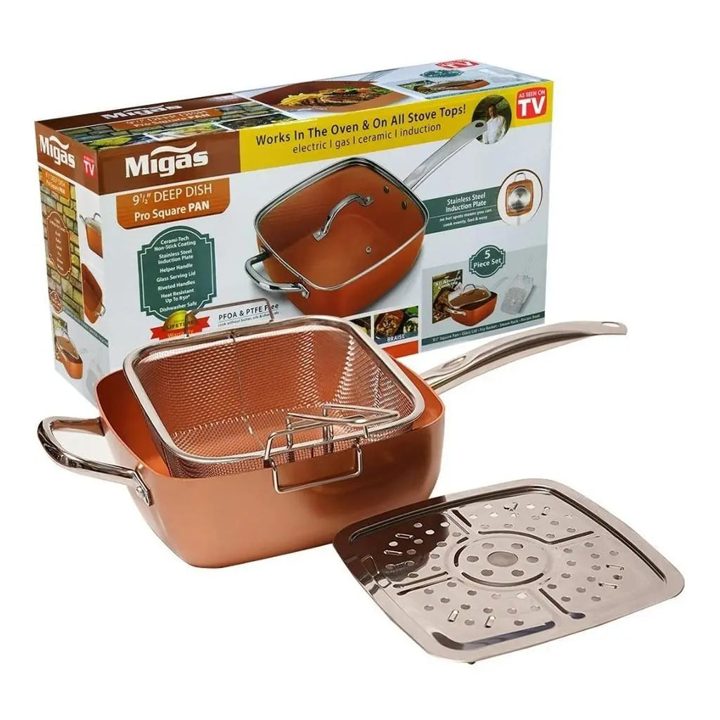 Copper Chef Pan - 6 in 1 non-stick deep frying pan Aventra Store