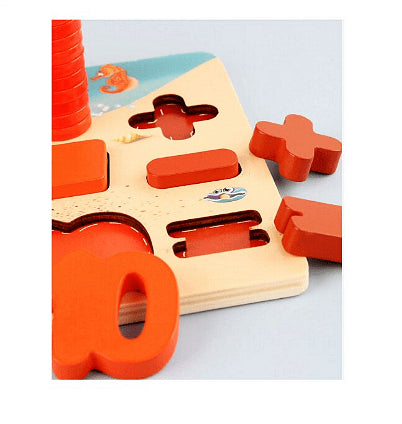 Дървена детска образователна играчка с чифри, Многофункционална, 3+