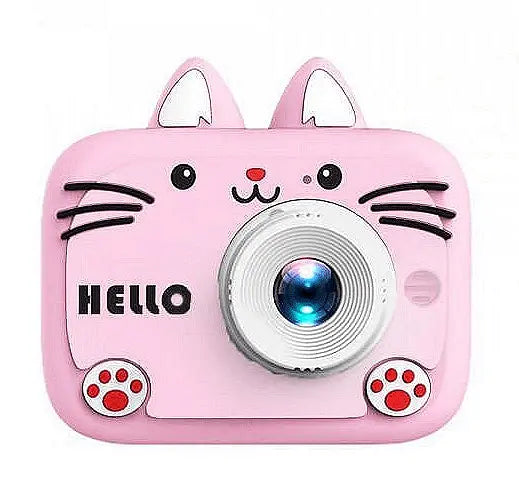 Детски цифров фотоапарат, Hello Kitty, Висококачествени снимки, Удобна дръжка Aventra Store