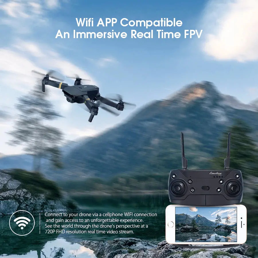 998PRO FUll HD 2mpx Wifi drone with remote and wide angle camera Aventra Store
