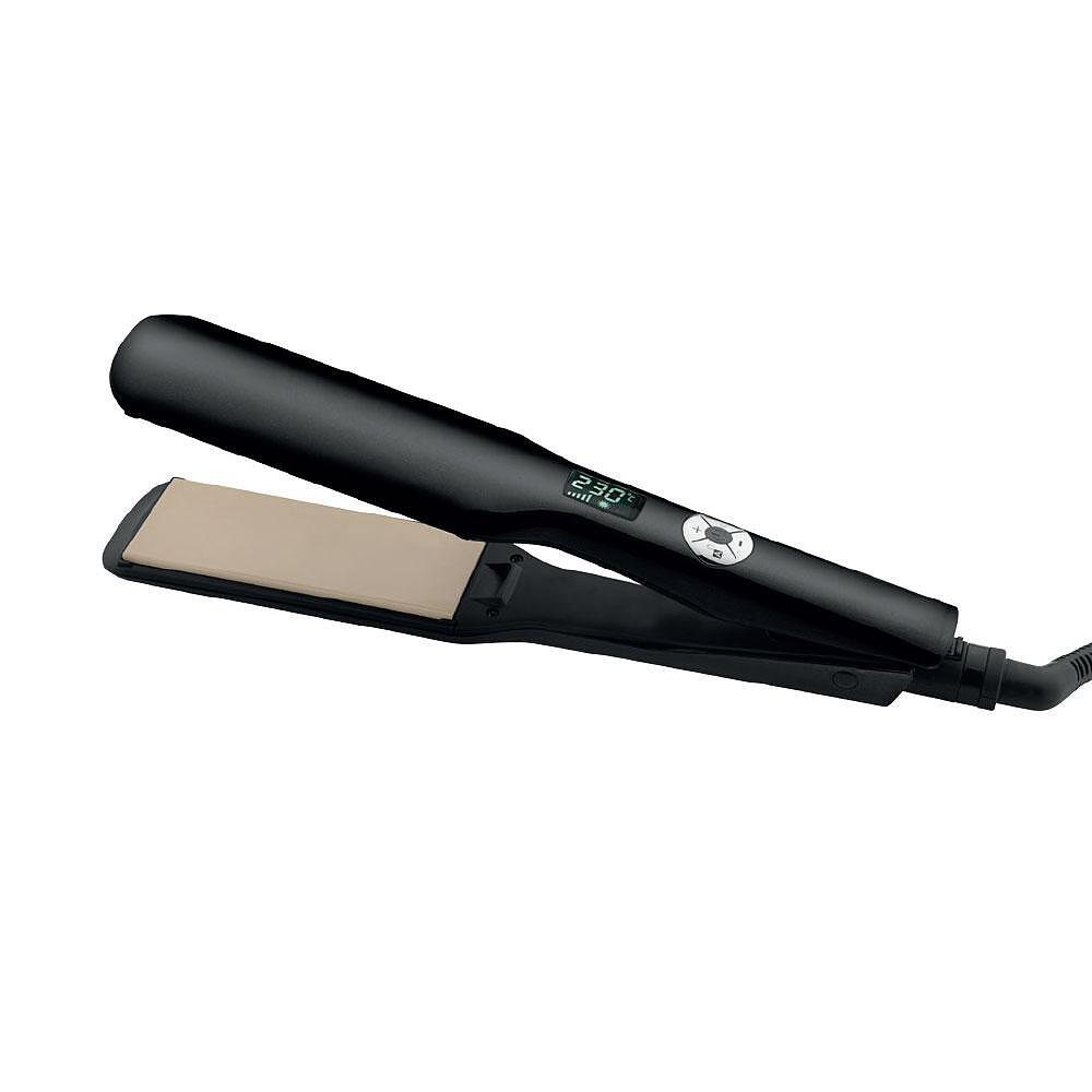 Елегантна преса за коса Melisa, GoldMaster, Турмалинови плочи, 230C, Загрява бързо, Черна