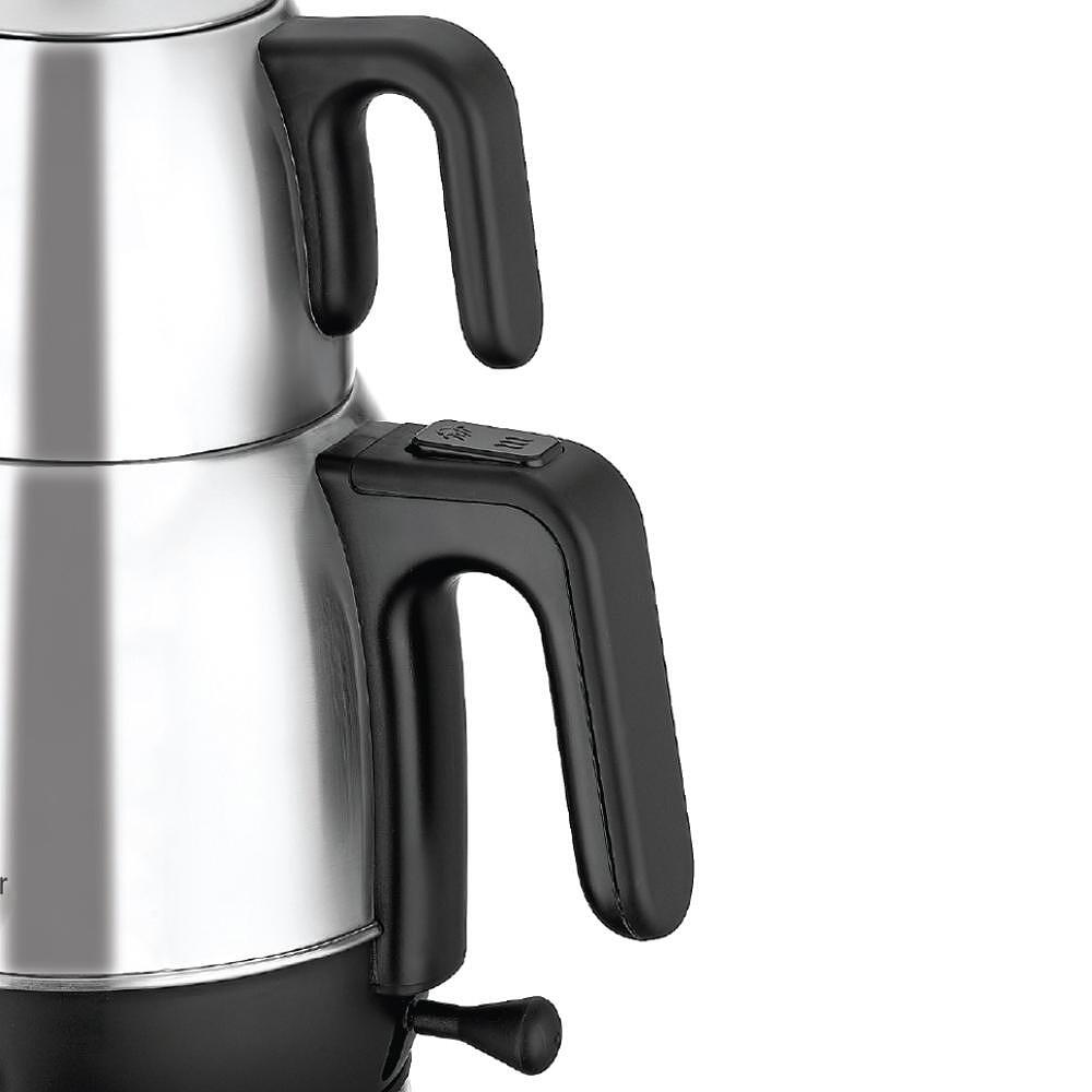 Електрическа кана за чай, GoldMaster, 2200W, Филтър за чай от неръждаема стомана, Устройство за навиване на кабела, Инокс