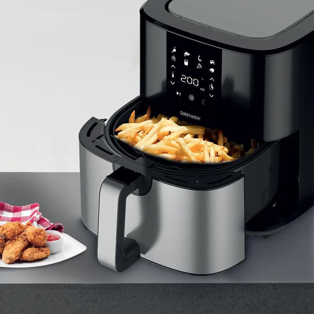 Air Fryer, GoldMaster, 7 litres, Innovative technology, Up to 200 ˚C, Mobile basket, Digital touch display, Black Aventra Store