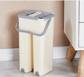 Комплект кофи за плосък моп с 2 отделения и въртящ се на 360° плосък моп