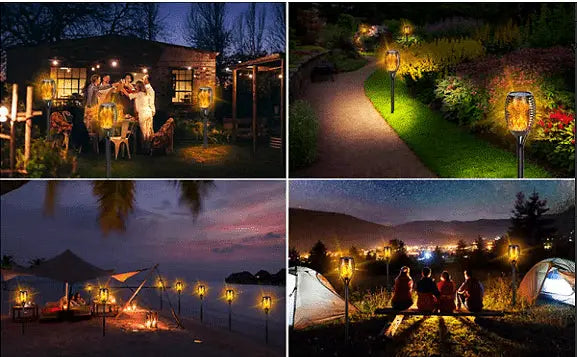 Set of LED solar lamps, Torch type with flame effect, 4 pieces Aventra Store