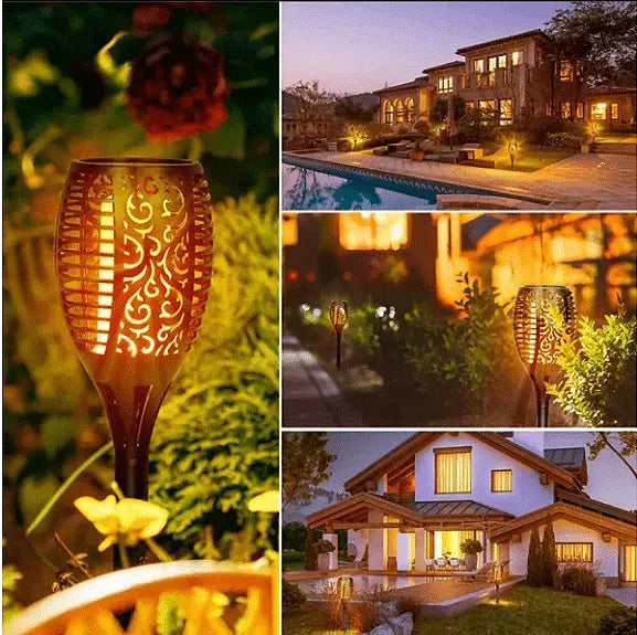 Set of LED solar lamps, Torch type with flame effect, 4 pieces Aventra Store