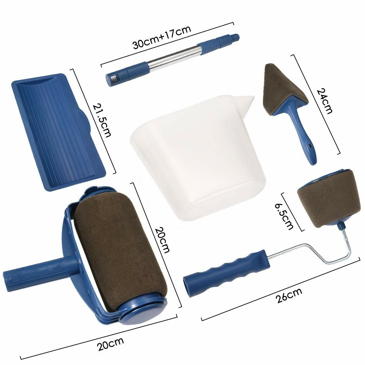 Paint roller set with tank