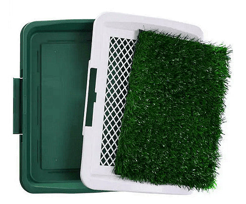 Кучешка тоалетна, тава и изкуствена трева, 47х35х6 см., Зелена трева