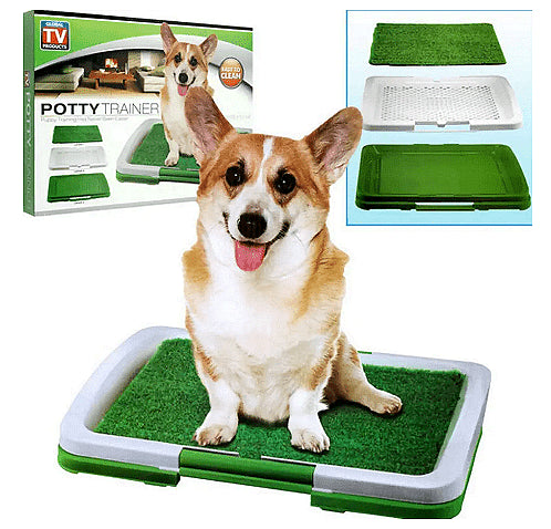 Кучешка тоалетна, тава и изкуствена трева, 47х35х6 см., Зелена трева