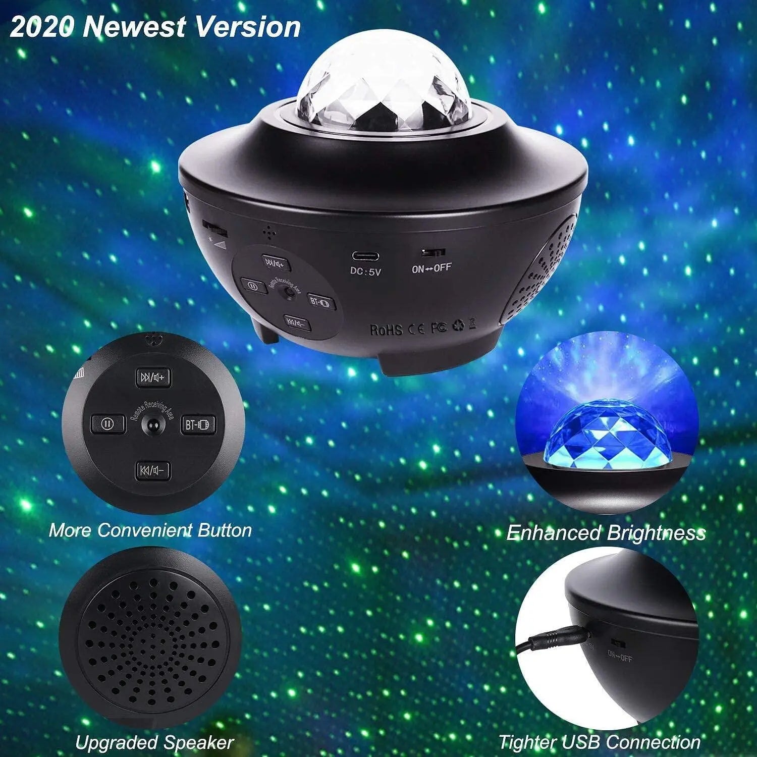 LED Galaxy Star Projector with Bluetooth Speaker Aventra Store