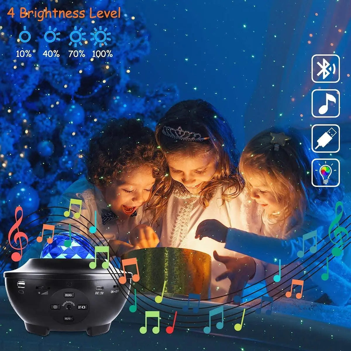 LED Galaxy Star Projector with Bluetooth Speaker Aventra Store