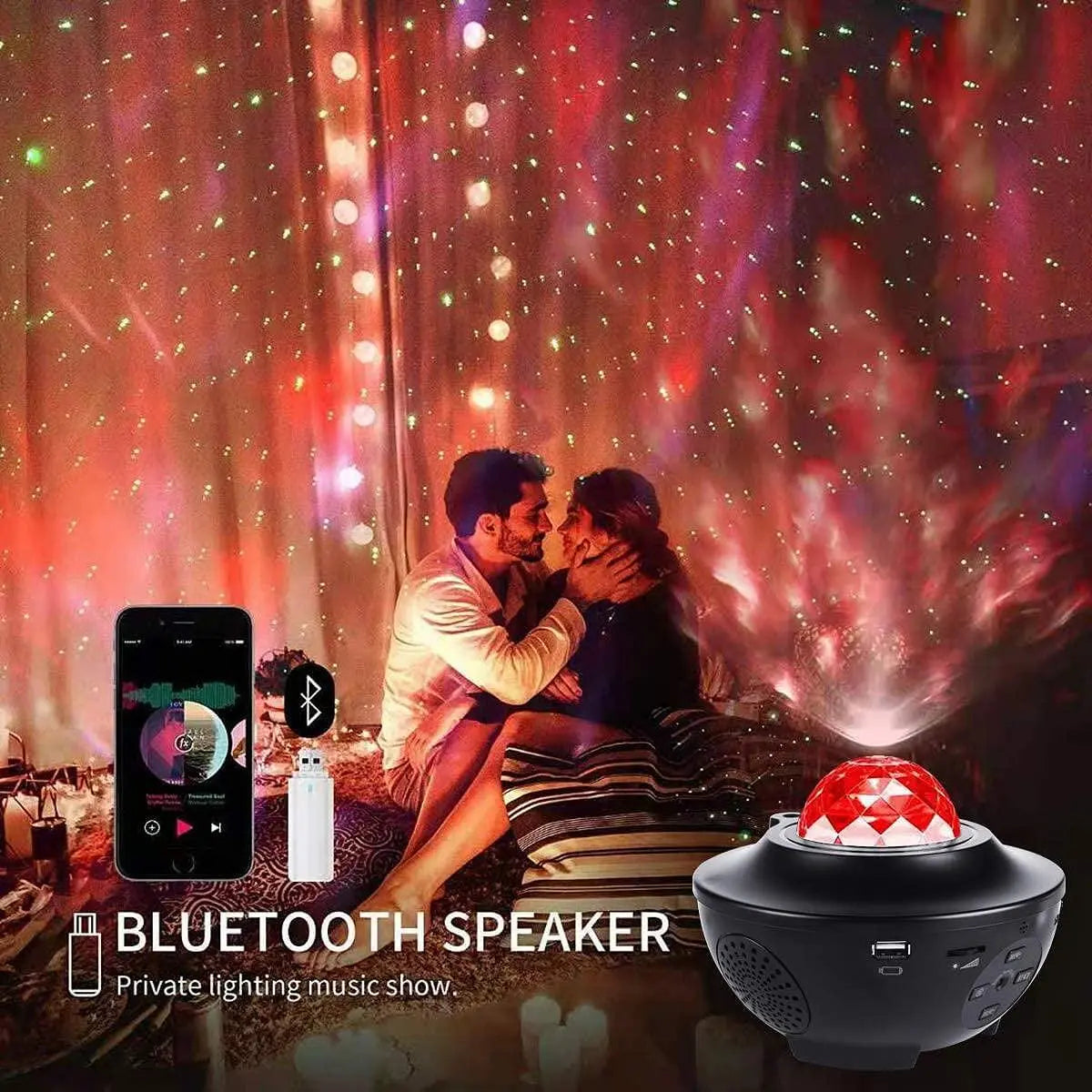 LED Galaxy Star Projector with Bluetooth Speaker Aventra Store