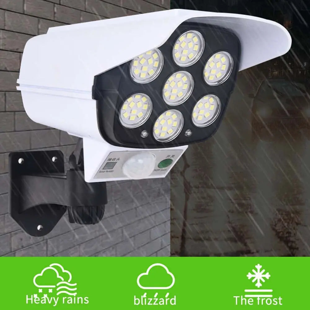 Solar-Powered LED Floodlight with Security Camera Design 180W Power 77LED 2pcs. Aventra Store