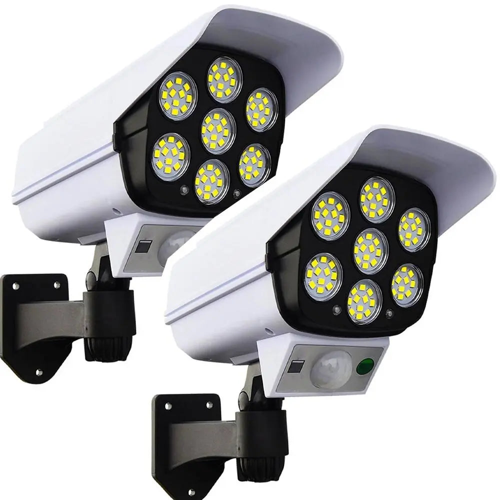 Solar-Powered LED Floodlight with Security Camera Design 180W Power 77LED 2pcs. Aventra Store