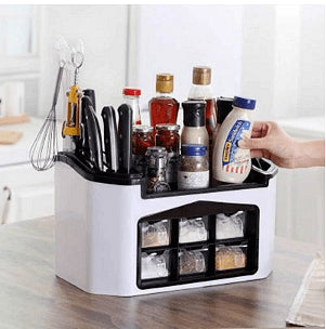 Многофункционална кутия органайзер за кухненски подправки и прибори, Универсална