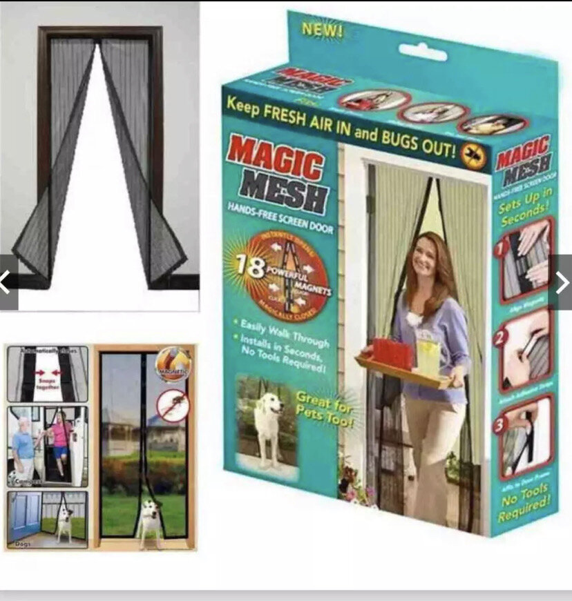 Мрежа против комари и насекоми за врата, магнитна Magic Mesh Aventra Store