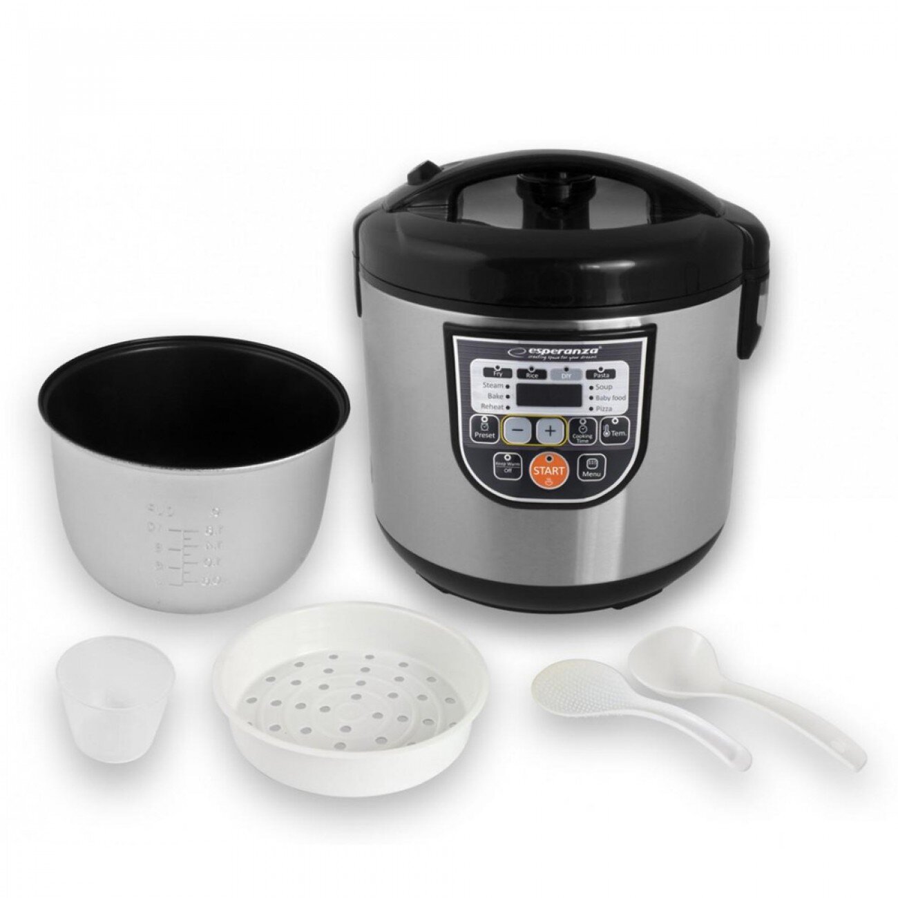 Мултикукър Voltz EKG011, 860W, 5 литра, 11 програми, инокс