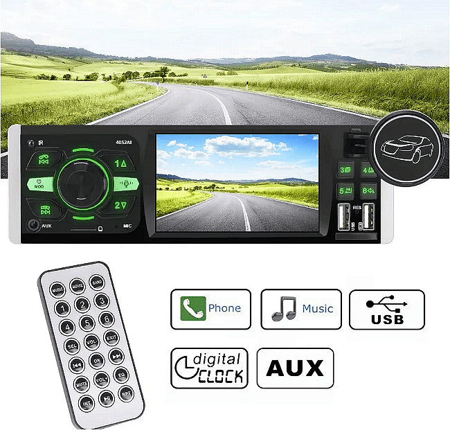 Мултимедия за кола с екран 4.1инча, TAKARA 4052AI, 1din, 4x45W