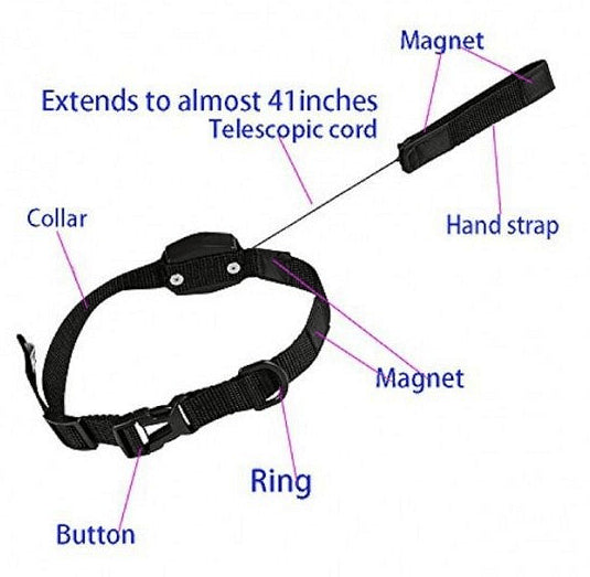 Нашийник за куче с вграден повод, Lucky Leash, 105 см. дълъг и има магнит