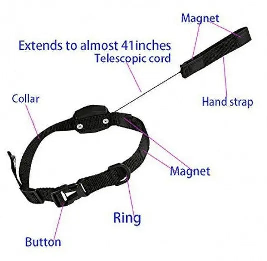 Нашийник за куче с вграден повод, Lucky Leash, 105 см. дълъг и има магнит Aventra Store