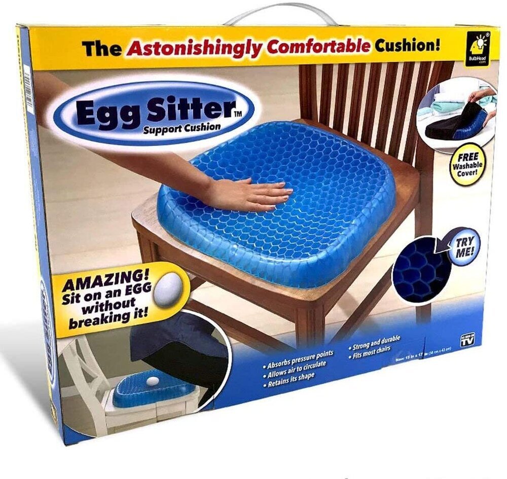 Ntech orthopedic gel cushion , massaging chair and car cushion, transparent blue Aventra Store