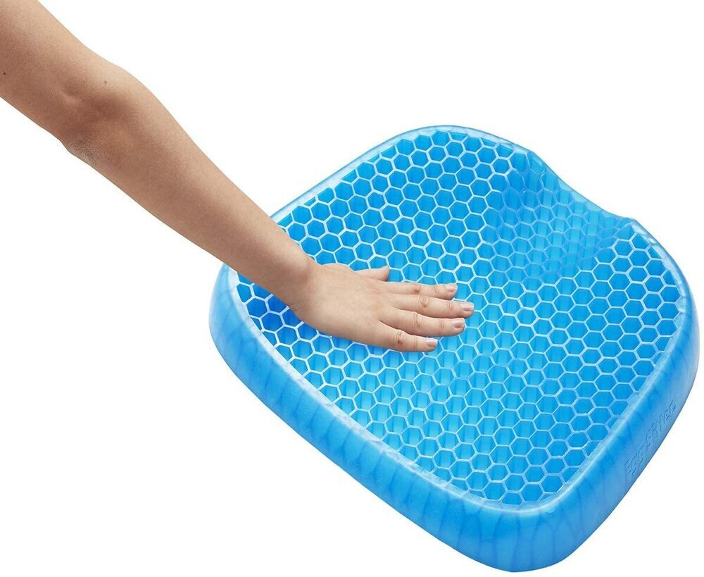 Ntech orthopedic gel cushion , massaging chair and car cushion, transparent blue Aventra Store