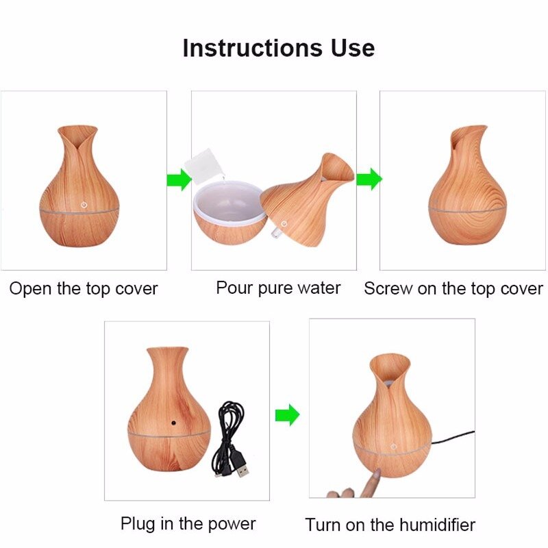 Овлажнител за въздух с ароматна терапия + Подарък 6 Етерични масла