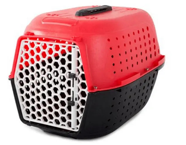 Пластмасова транспортна клетка за куче/коте, 48см x 30см x 32см, Червена Aventra Store