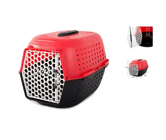 Пластмасова транспортна клетка за куче/коте, 48см x 30см x 32см, Червена Aventra Store
