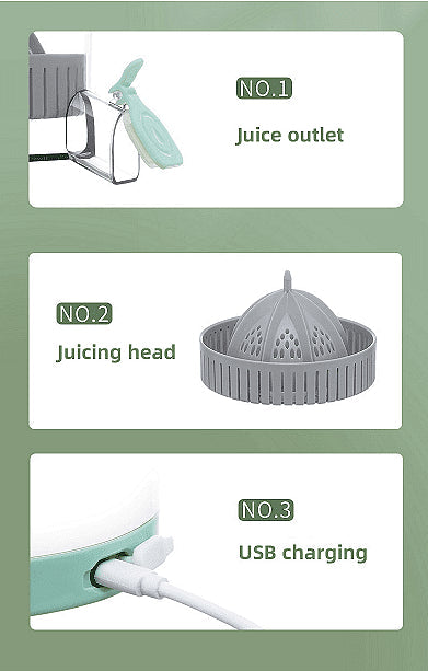 Portable cordless USB citrus juicer, Compact design, Easy to use and clean Aventra Store