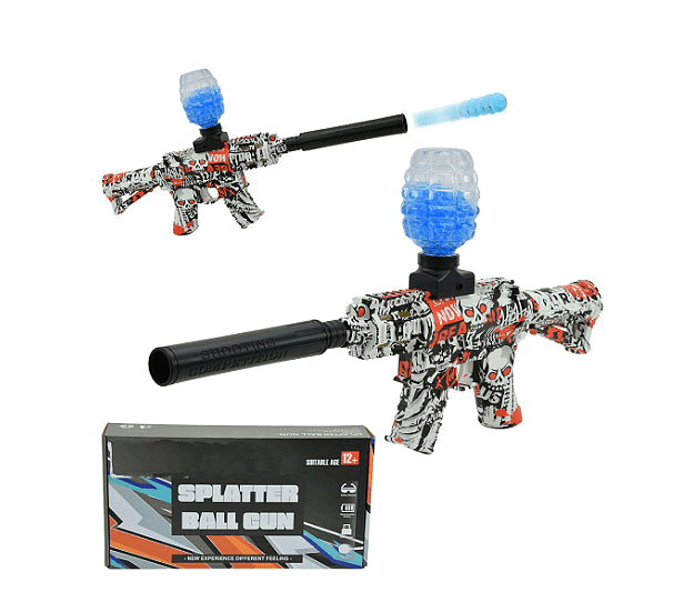 Пушка с топчета, Дължина 38 см, Калибър 7-8 мм, 1000 топчета, Бял/Син